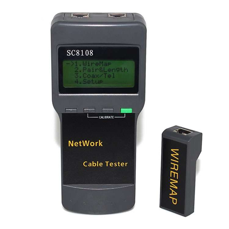 Portable Wireless Network cable Tester SC8108 LCD Digital PC Data Network CAT5 RJ45 LAN Phone Cable