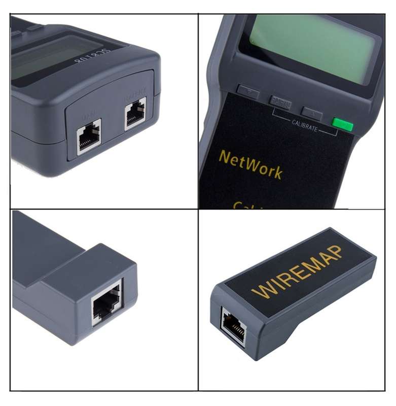 Portable Wireless Network cable Tester SC8108 LCD Digital PC Data Network CAT5 RJ45 LAN Phone Cable