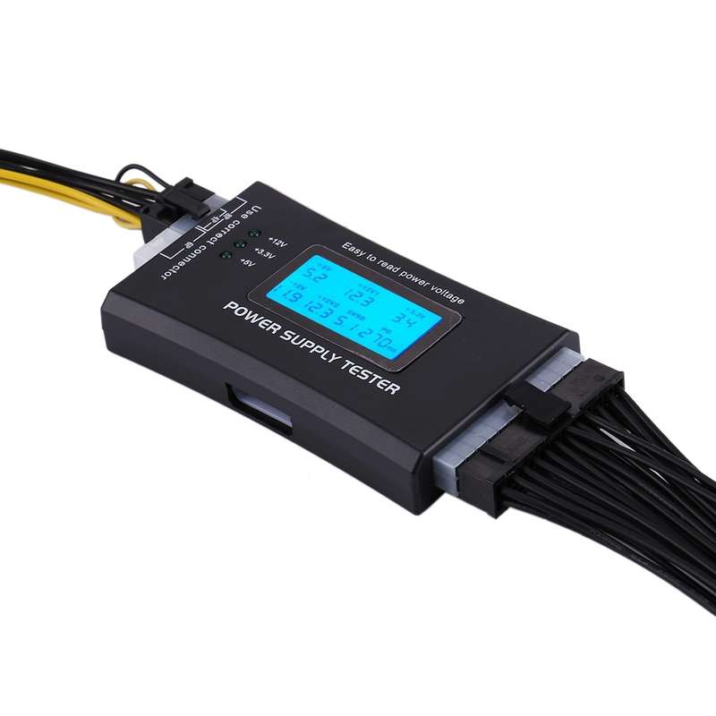 Digital LCD Display PC Computer 20/24 Pin Power Supply Tester Checker Power Measuring Diagnostic Tes