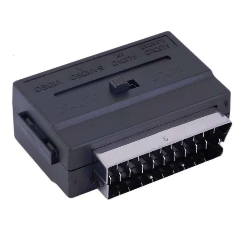 RGB Scart Male to S Video and 3 RCA Audio Adaptor(Black)