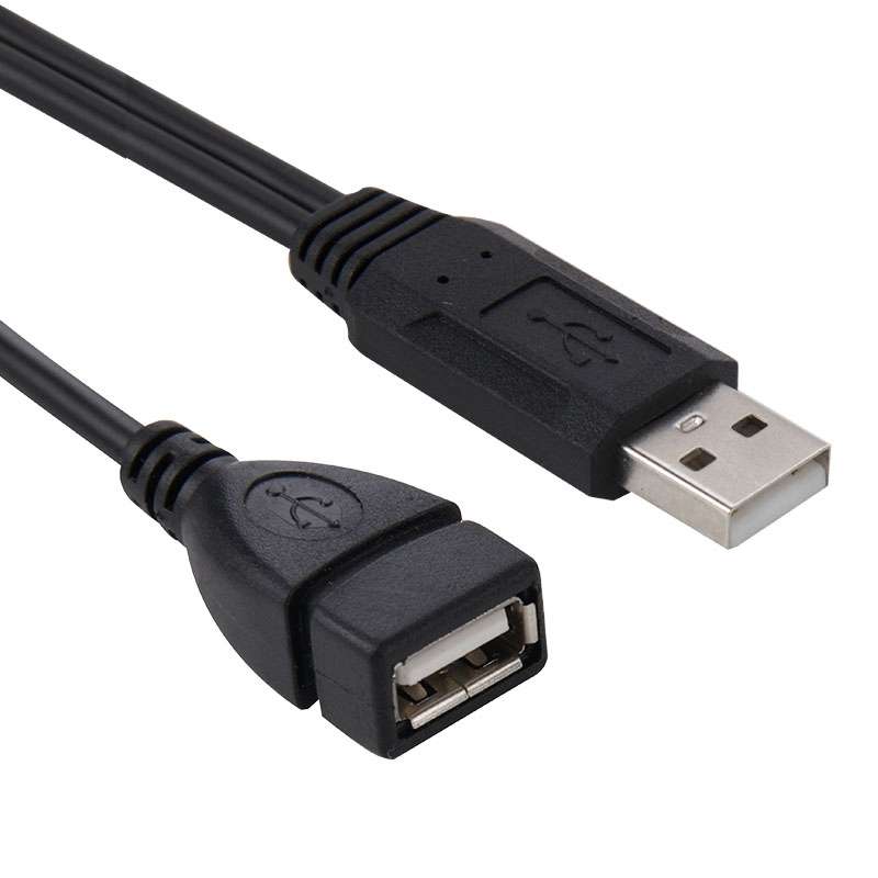 USB 2.0 Male to 2 Dual USB Female Jack Adapter Cable for Computer / Laptop, Length: About 30cm(Black