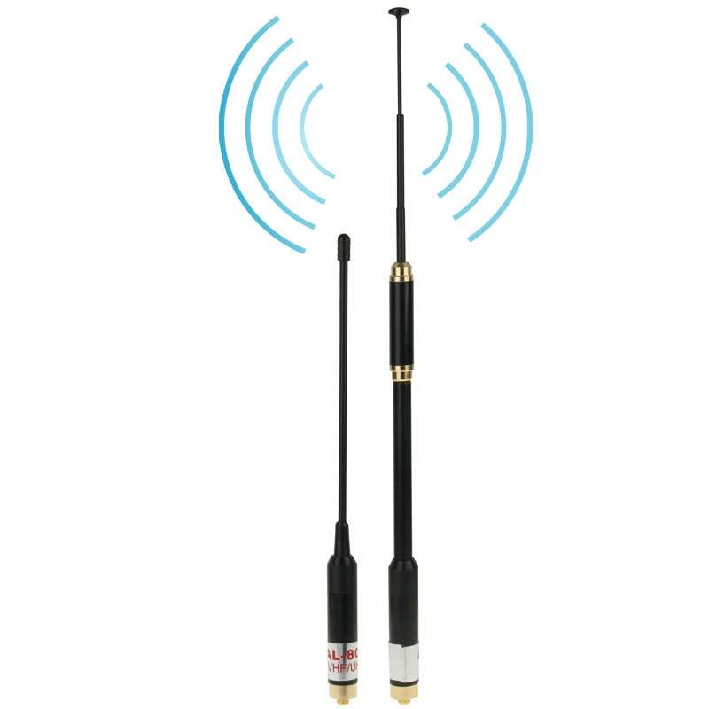 AL-800 Dual Band 144/430MHz High Gain SMA-F Telescopic Handheld Radio Dual Antenna for Walkie Talkie