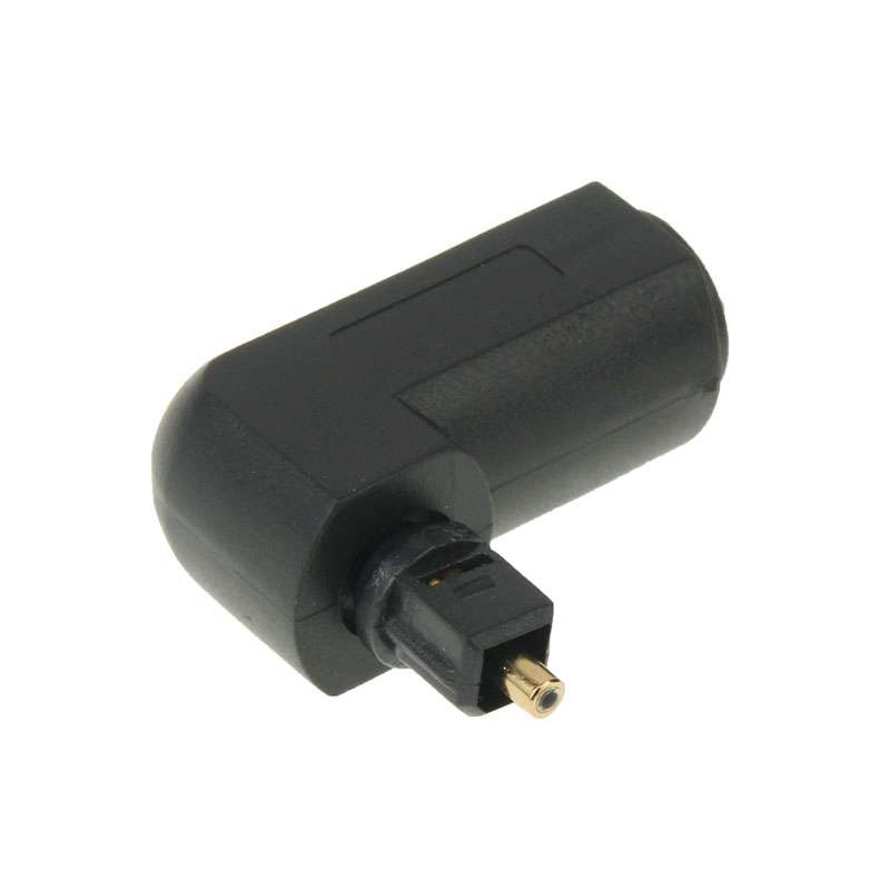 High Quality Gold Plated Square to Square 90 Degree Right Angle TOSLINK Digital Audio Adapter Optica