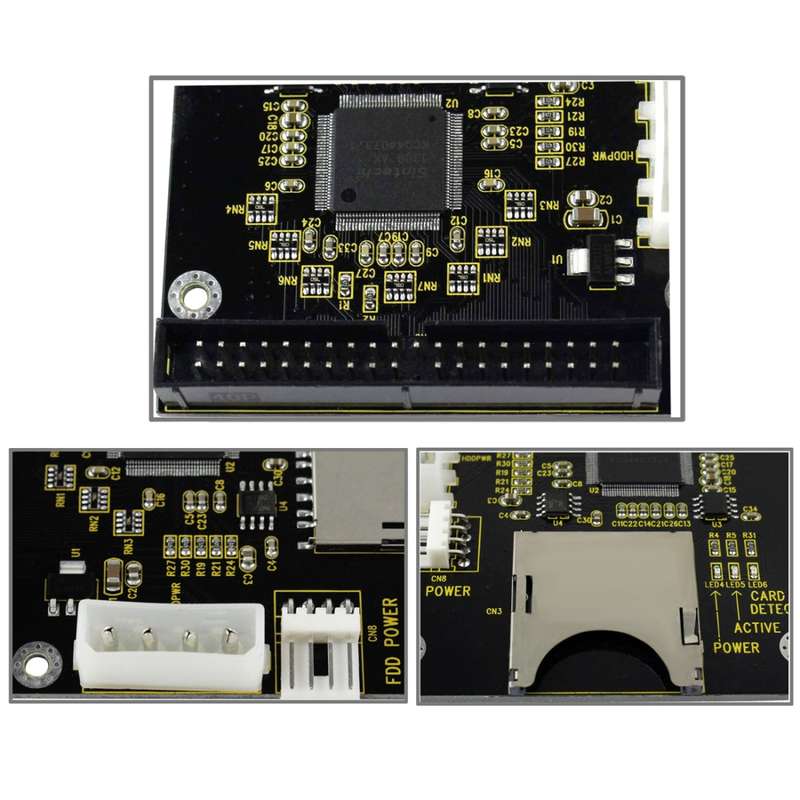 SD/ SDHC/ MMC To 3.5 inch 40 Pin Male IDE Adapter Card(Black)