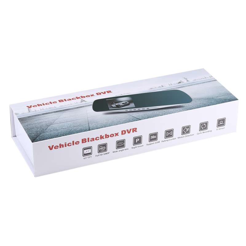 G832 HD 1080P 4.3 inch Screen Display Rearview Mirror Vehicle DVR, Novatek 96223 Programs, 170 Degre