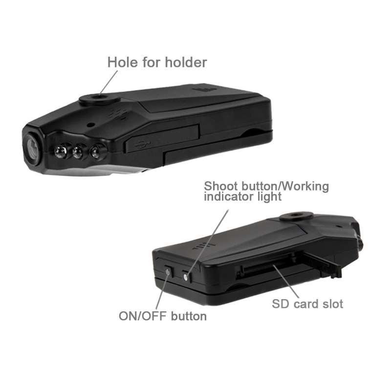 2.5 inch Screen High Definition Video Recorder, 6 LED Light, AVI Video Format, Support SD Card, Loop