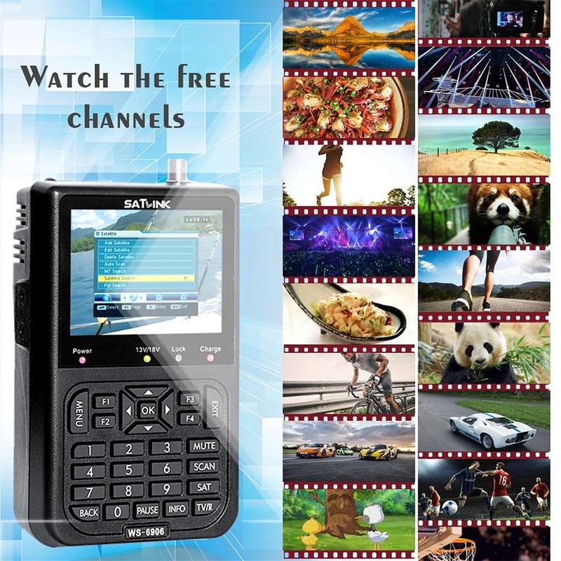 SATLINK WS6906 3.5 inch LCD Colour Screen Portable Digital Satellite Finder Meter(AU Plug)