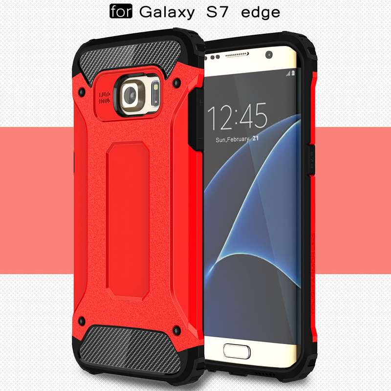 For Galaxy S7 Edge / G935 Tough Armor TPU + PC Combination Case (Red)