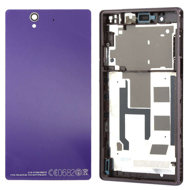 Middle Board + Battery Back Cover for Sony L36H (Purple)
