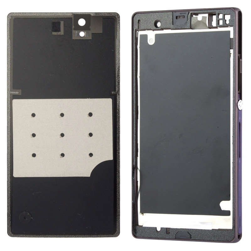 Middle Board + Battery Back Cover for Sony L36H (Purple)