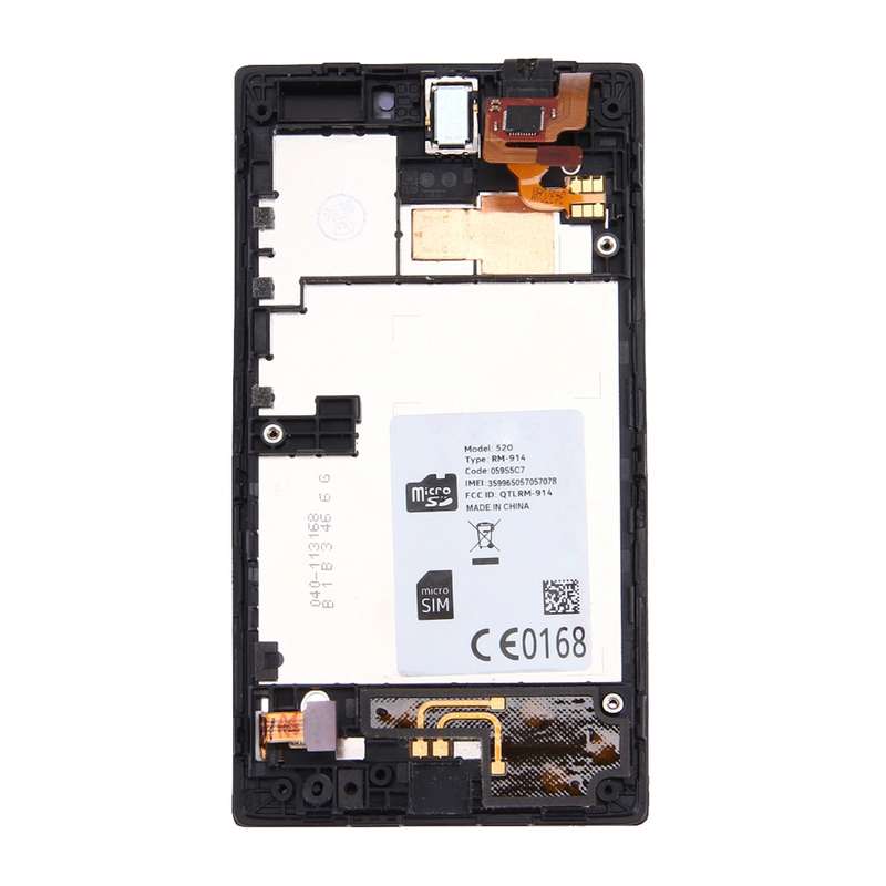 LCD Display + Touch Panel with Frame for Nokia Lumia 520(Black)