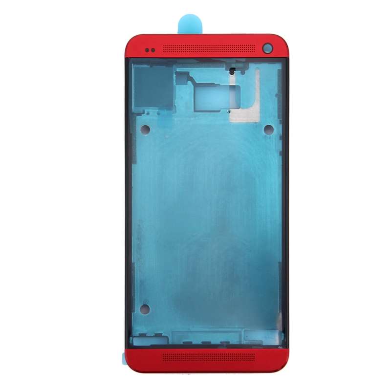Full Housing Cover (Front Housing LCD Frame Bezel Plate + Back Cover) for HTC One M7 / 801e(Red)