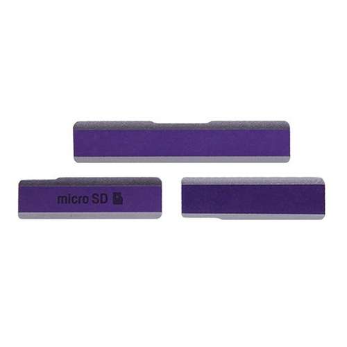 SIM Card Cap + USB Data Charging Port Cover + Micro SD Card Cap Dustproof Block Set for Sony Xperia