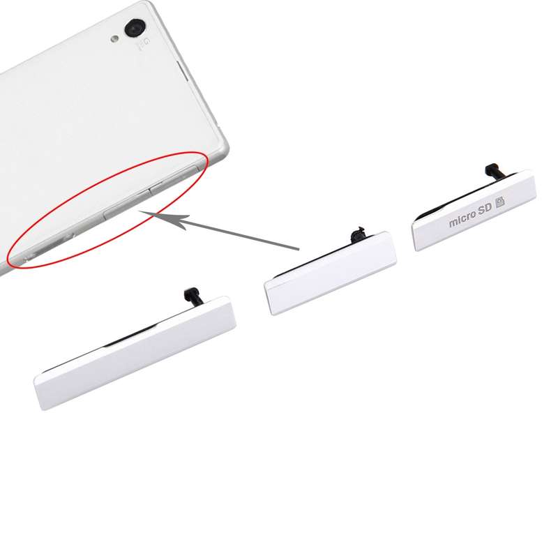SIM Card Cap + USB Data Charging Port Cover + Micro SD Card Cap Dustproof Block Set for Sony Xperia