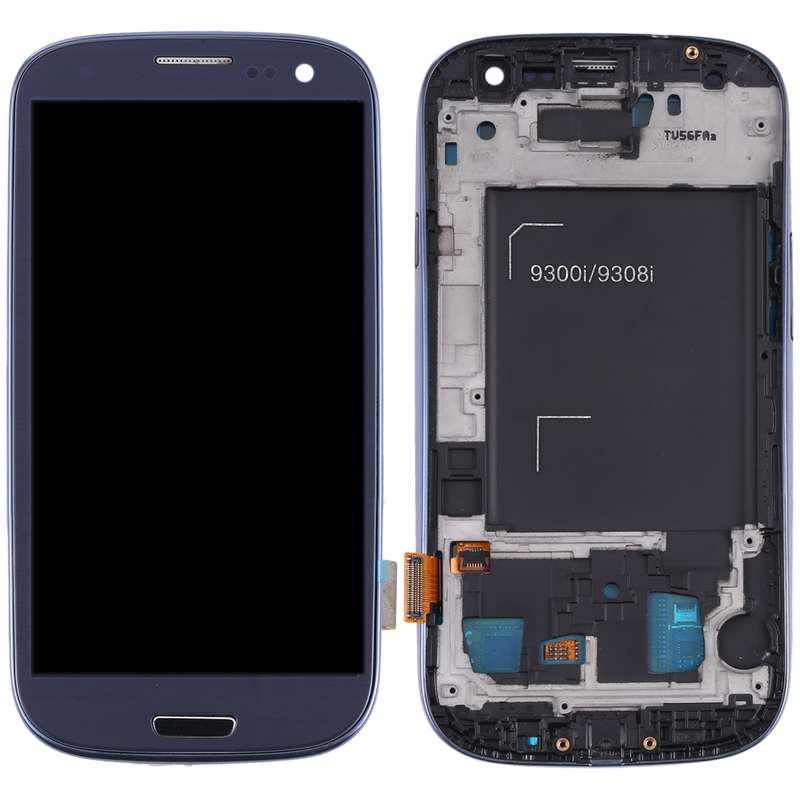 Original Super AMOLED LCD Screen for Samsung Galaxy SIII / i9300 Digitizer Full Assembly with Frame