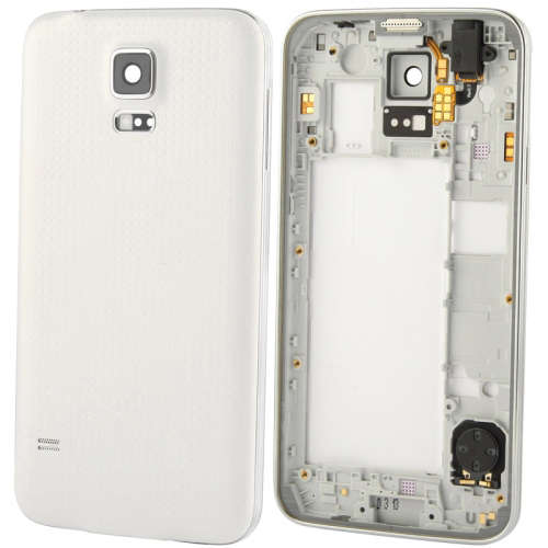 For Galaxy S5 / G900 Original LCD Middle Board (Dual Card Version) with Button Cable & Back Cover ,