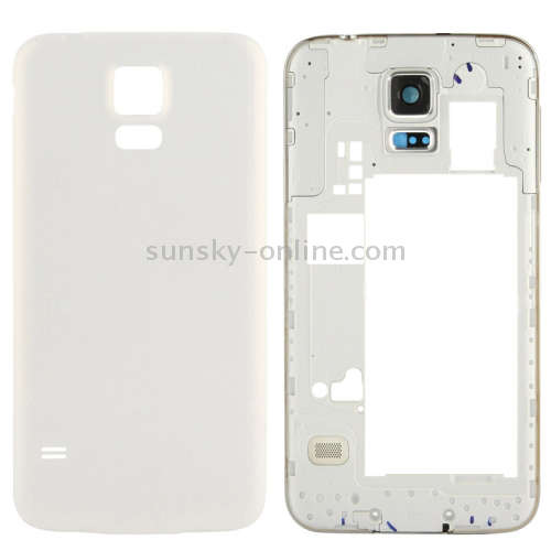 For Galaxy S5 / G900 Original LCD Middle Board (Dual Card Version) with Button Cable & Back Cover ,