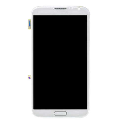 Original LCD Display + Touch Panel with Frame for Galaxy Note II / N7105(White)