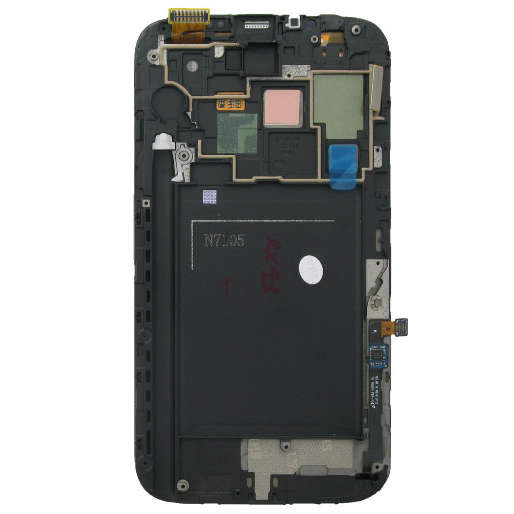 Original LCD Display + Touch Panel with Frame for Galaxy Note II / N7105(White)