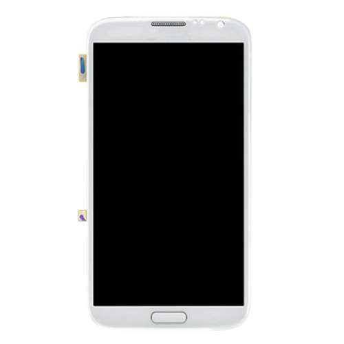 Original LCD Display + Touch Panel with Frame for Galaxy Note II / N7100(White)