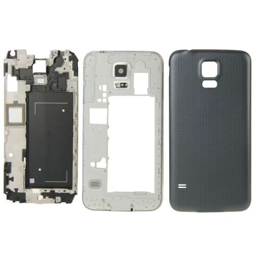 For Galaxy S5 / G9008V Full Housing Faceplate Cover (Black)