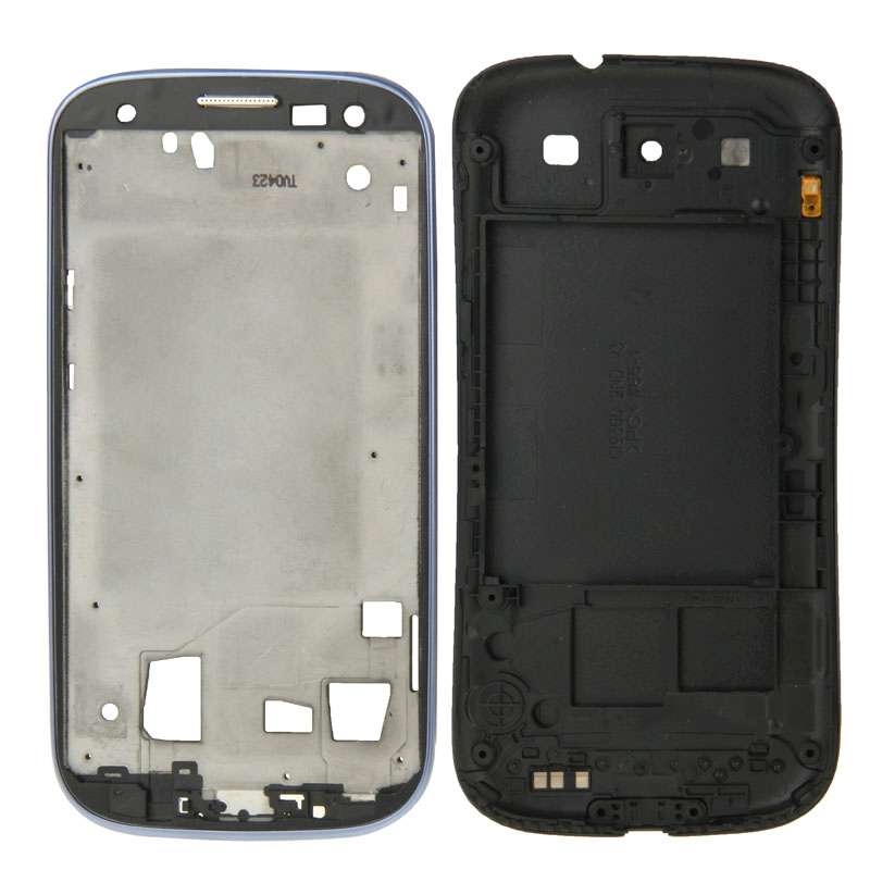 For Galaxy S III / i747 Full Housing LCD Frame Bezel Plate + Back Cover (Blue)