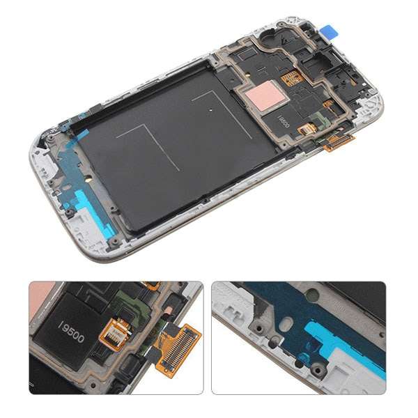 Original LCD Display + Touch Panel with Frame for Galaxy S4 / i9505(White)