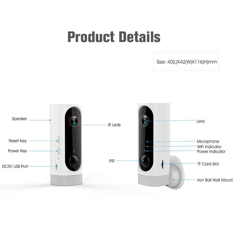 A1 WiFi Wireless 720P IP Camera, Support Night Vision / Motion Detection / PIR Motion Sensor, Two-w