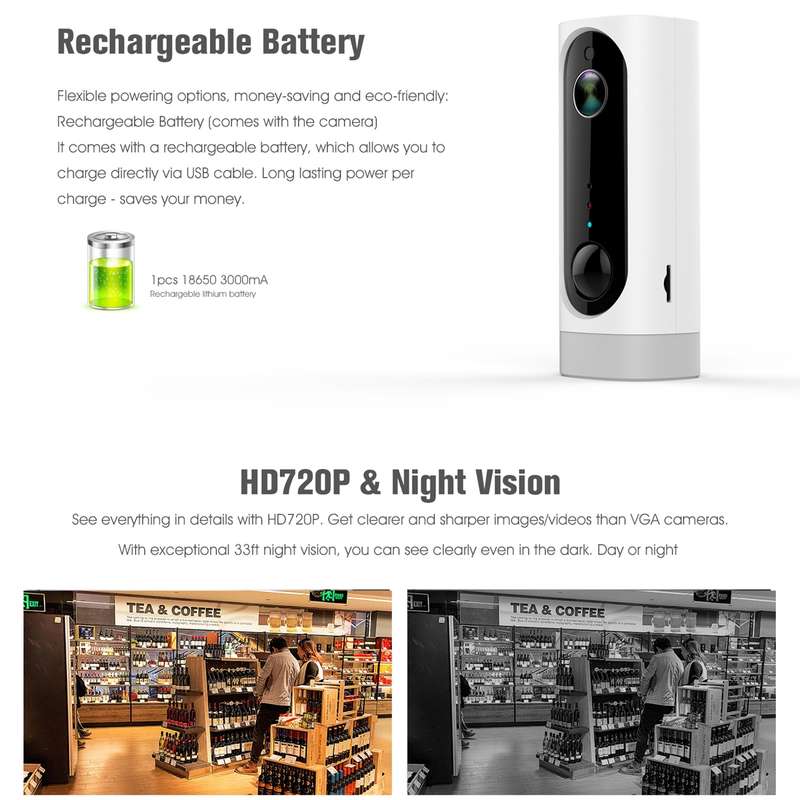 A1 WiFi Wireless 720P IP Camera, Support Night Vision / Motion Detection / PIR Motion Sensor, Two-w