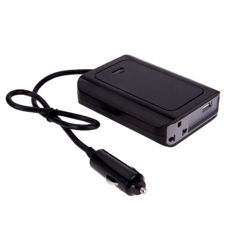DY-200N, 200W DC 12V to AC Car Power Inverter with 500mA USB Port & EU / US Power Socket(Black)