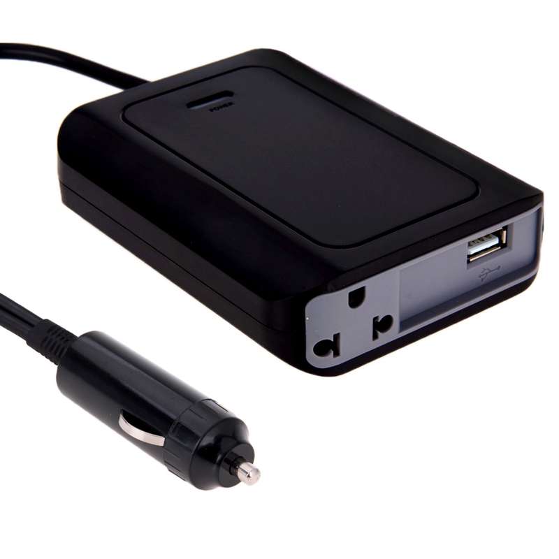 DY-200N, 200W DC 12V to AC Car Power Inverter with 500mA USB Port & EU / US Power Socket(Black)