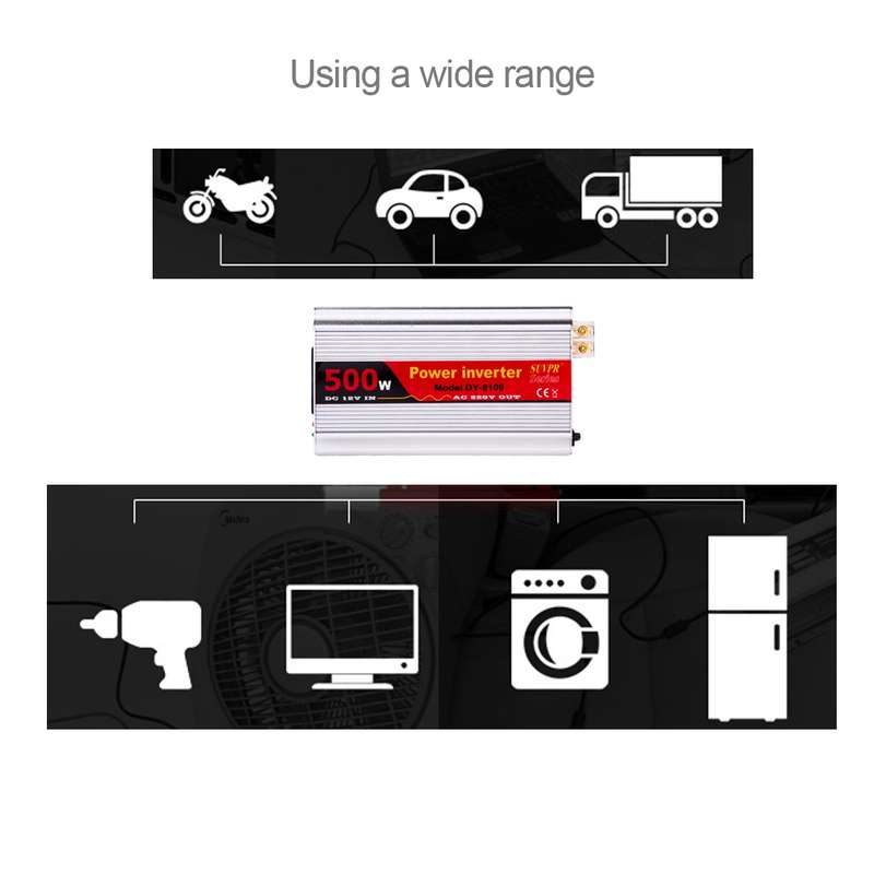 SUVPR DY-8109 500W DC 12V to AC 220V Car Power Inverter with 500mA USB Port & Universal Power Socket