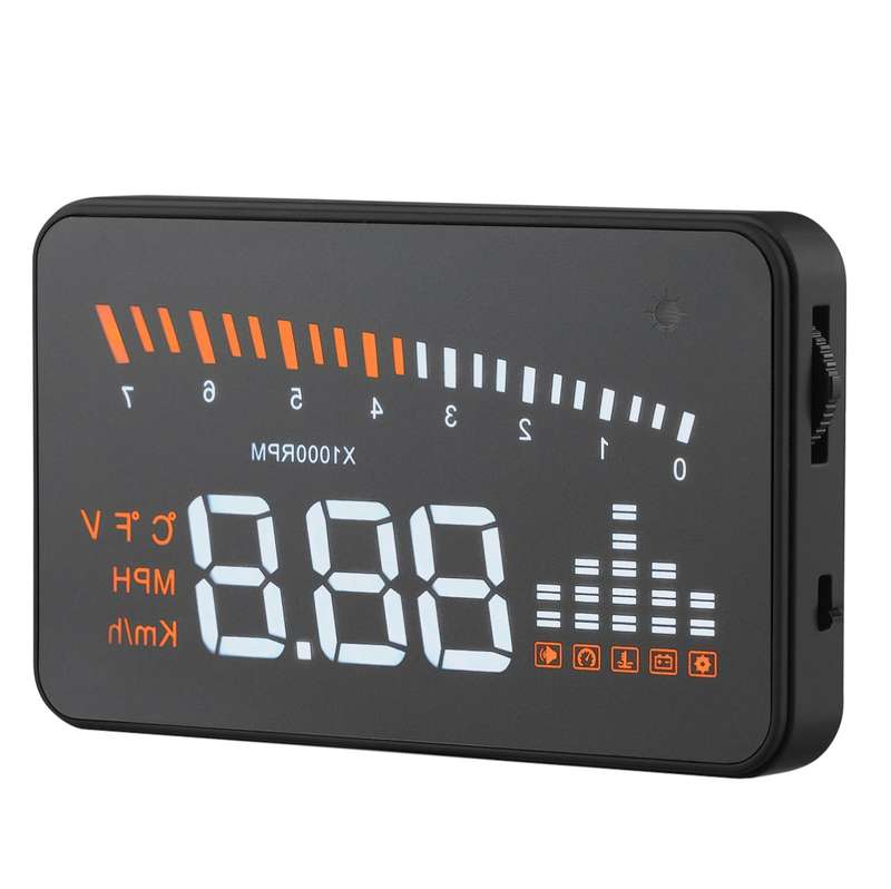 X5 HUD 3 inch Universal Multi Car Head Up Display with OBDII EOBD System, Light Sensors, Rotation Sp