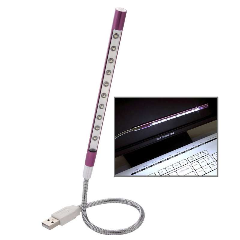 10-LED Portable Ultra Bright USB LED Light(Gold)