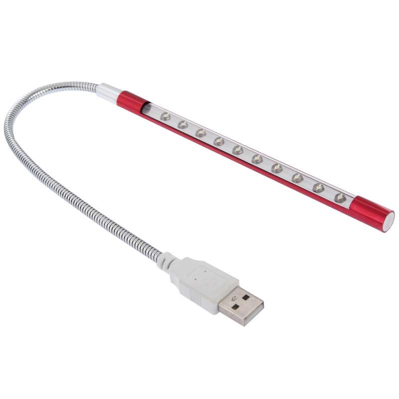 10-LED Portable Ultra Bright USB LED Light(Black)