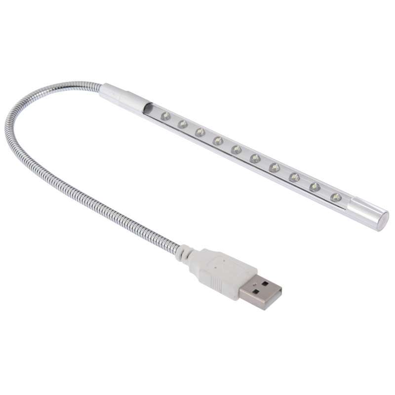 10-LED Portable Ultra Bright USB LED Light(Gold)