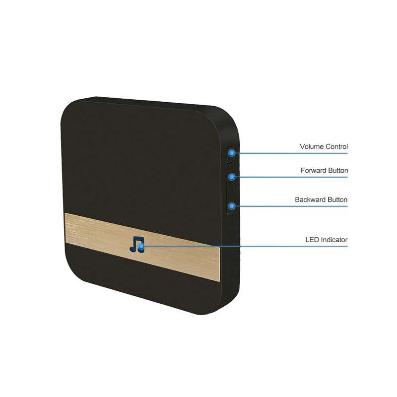 B10 52 Chimes 110dB Doorbell Receiver Low Power Consumption Home Door Tools, US Plug, AC 90-260V