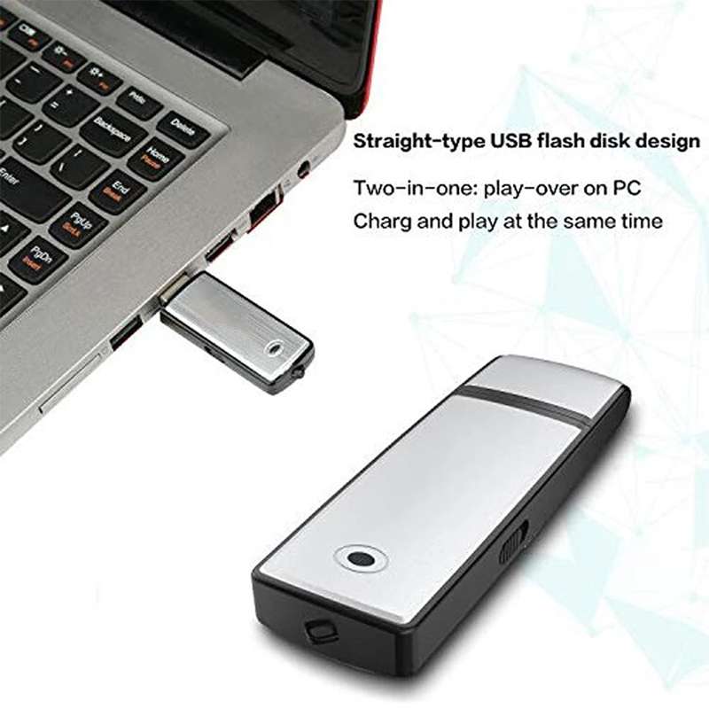 USB Voice Recorder + 8GB USB Flash Disk(Black)