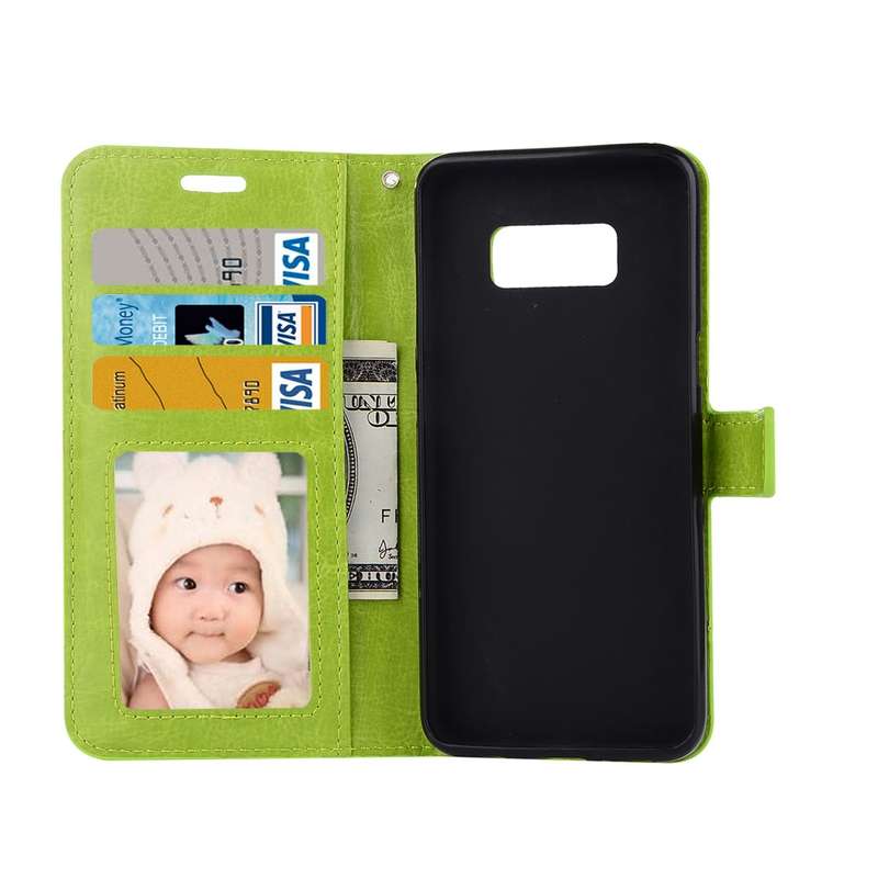 For Galaxy S8 Retro Crazy Horse Texture Horizontal Flip Leather Case with Holder & Card Slots & Wall