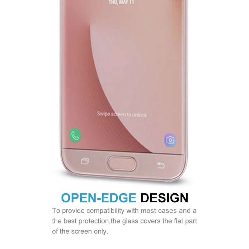 100 PCS 0.26mm 9H 2.5D Arc Edge Tempered Glass Film for Galaxy J7 Pro / J730