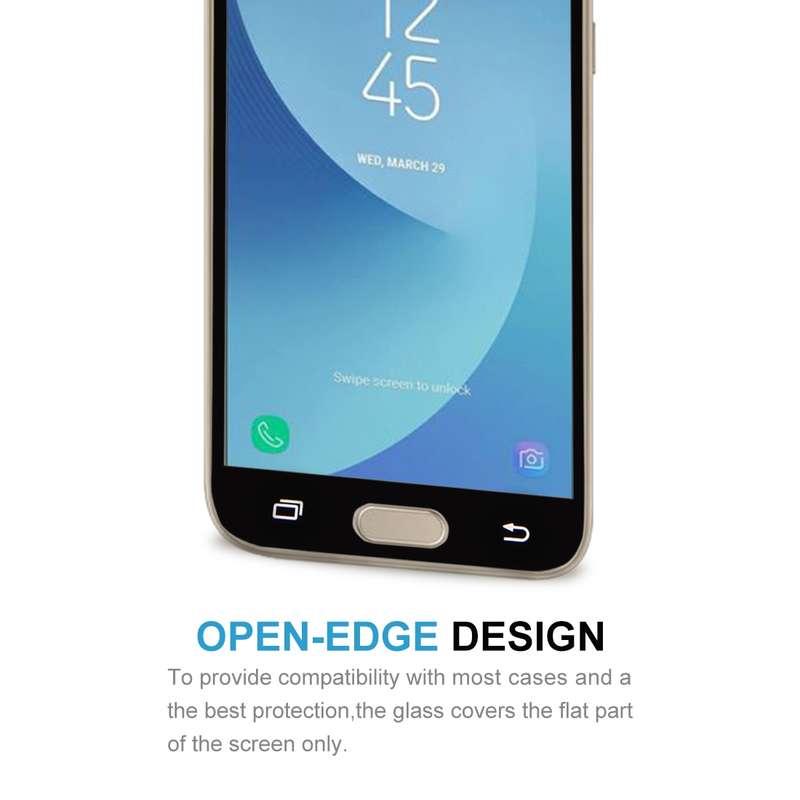 For Galaxy J3 (2017) (EU Version) 0.26mm 9H Surface Hardness 2.5D Curved Silk-screen Full Screen Tem