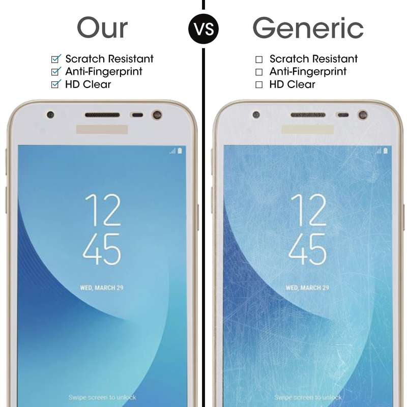 For Galaxy J3 (2017) (EU Version) 0.26mm 9H Surface Hardness 2.5D Curved Silk-screen Full Screen Tem