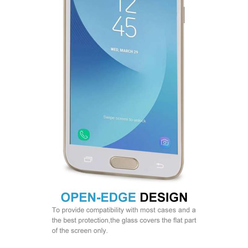 For Galaxy J3 (2017) (EU Version) 0.26mm 9H Surface Hardness 2.5D Curved Silk-screen Full Screen Tem