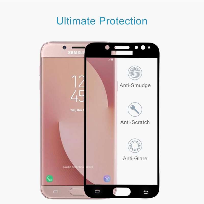For Galaxy J3 (2017) (EU Version) 0.26mm 9H Surface Hardness 2.5D Curved Silk-screen Full Screen Tem
