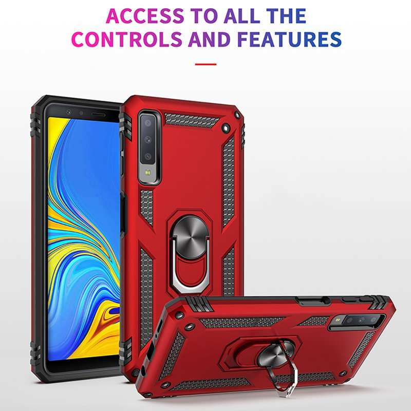 Sergeant Armor Shockproof TPU + PC Protective Case for Galaxy A7 2018, with 360 Degree Rotation Hold