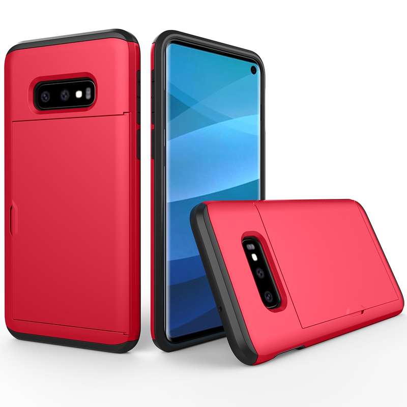 Shockproof Rugged Armor Protective Case for Galaxy S10e, with Card Slot(Grey)