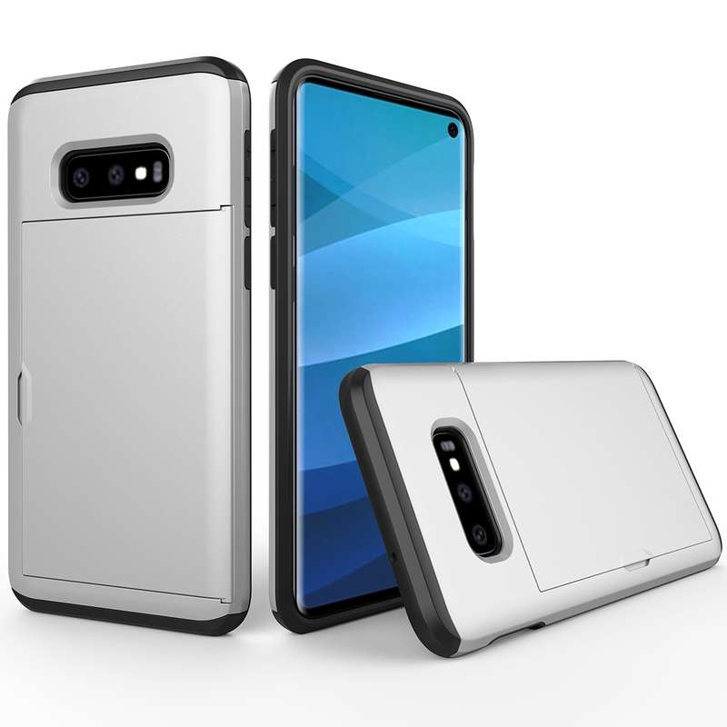 Shockproof Rugged Armor Protective Case for Galaxy S10e, with Card Slot(Grey)