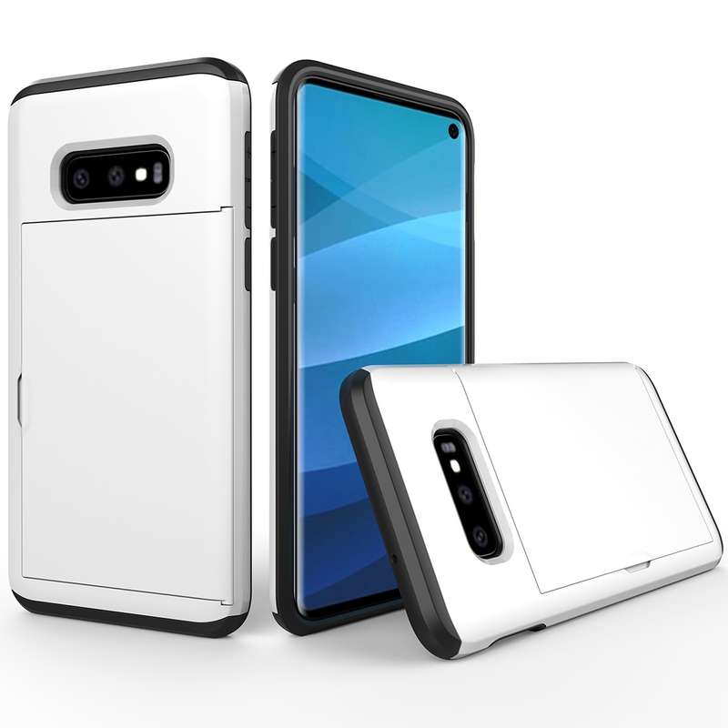 Shockproof Rugged Armor Protective Case for Galaxy S10e, with Card Slot(Grey)