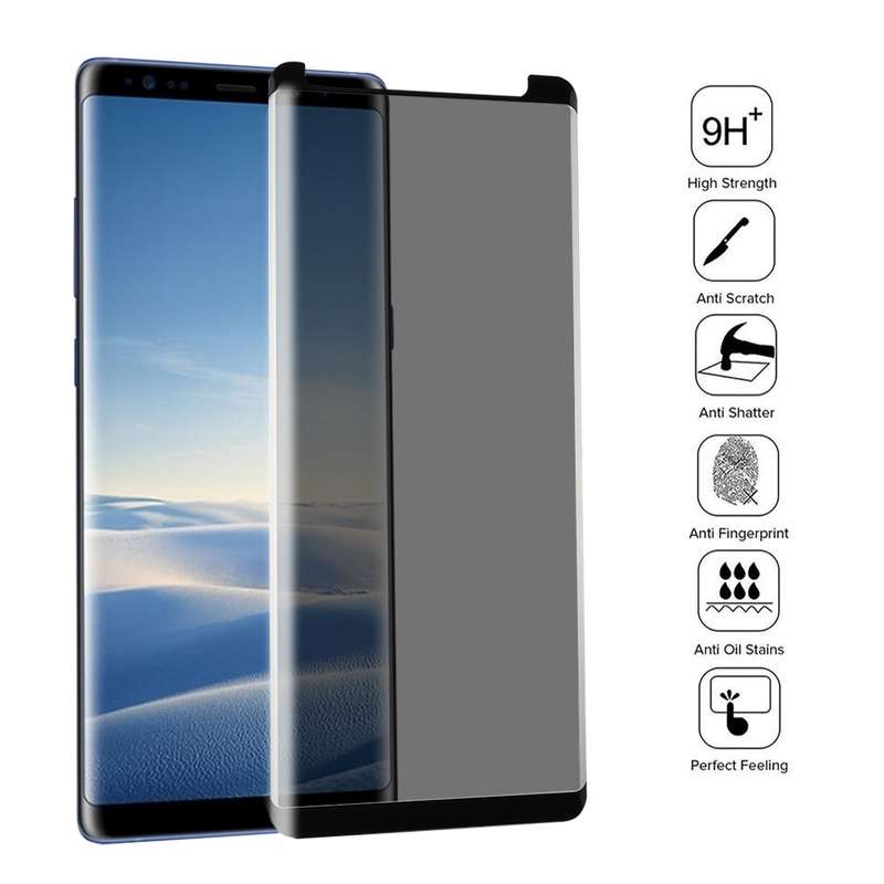 For Galaxy Note 8 0.26mm 9H Surface Hardness 3D Curved Privacy Anti-glare Non-full Screen Tempered G