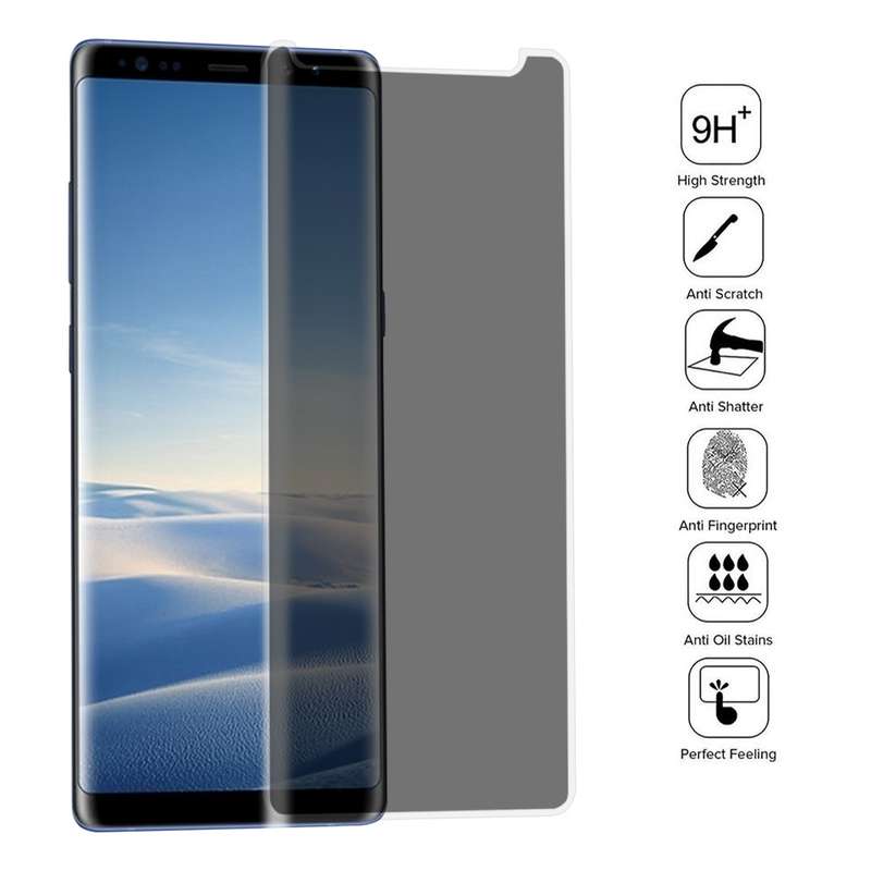 For Galaxy Note 8 0.26mm 9H Surface Hardness 3D Curved Privacy Anti-glare Non-full Screen Tempered G